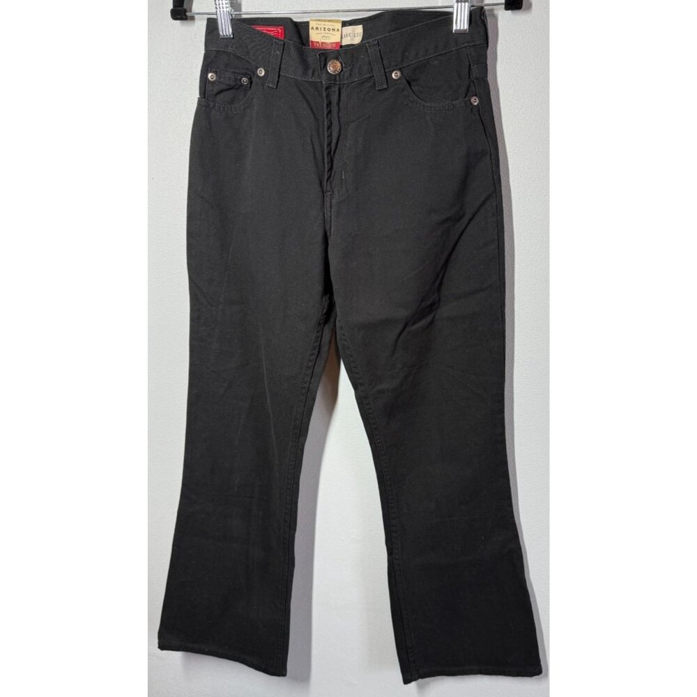 NWT Arizona Girls Flare Leg Jeans Black Denim Size 16 Slim High Waisted